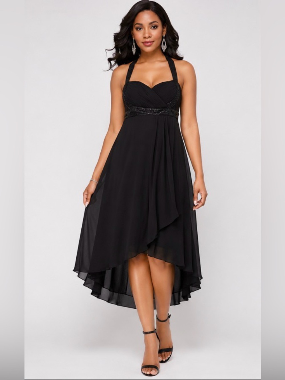 JCPenney Black High Low Halter Dress
